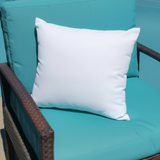 Sunbrella Acrylic Canvas White Indoor Outdoor Pillow Cover with Zipper