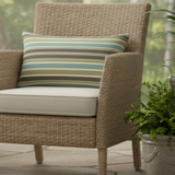 Sunbrella Acrylic Brannon Whisper Stripes Indoor Outdoor Pillow Cover with Zipper