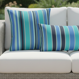Sunbrella Acrylic Stripe Dolce Oasis Outdoor Pillow Cover with Zipper