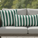 Sunbrella Acryl Mason Forest Green Streifen Outdoor-Kissenbezug