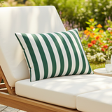 Sunbrella Acryl Mason Forest Green Streifen Outdoor-Kissenbezug