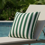 Sunbrella Acryl Mason Forest Green Streifen Outdoor-Kissenbezug