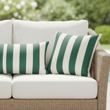 Sunbrella Acrylic Mason Forest Green Stripes Outdoor Pillow Cover