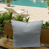Sunbrella Canvas Granite Solid Grey Indoor Outdoor Pillow Cover with Zipper