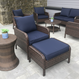 Sunbrella Canvas Navy Boxed Cushion Slipcover Outdoor Patio Replacement Cover