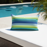 Sunbrella Acrylic Canvas Stripe Seville Seaside Pillow Cover with Zipper