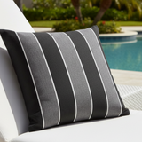 Sunbrella Acrylic Peyton Granite Stripes Outdoor Pillow Cover with Zipper