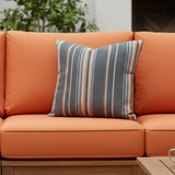 Housse de coussin d'intérieur/extérieur en toile acrylique Sunbrella Stanton Greystone avec fermeture éclair