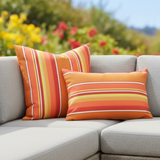 Sunbrella Acrylic Canvas Stripe Dolce Mango Outdoor Pillow Cover with Zipper