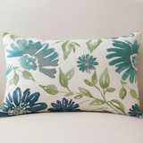 Sunbrella Acrylic Violetta Baltic Floral Indoor Outdoor Pillow Cover with Zipper