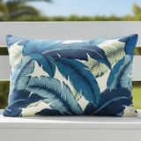 Set of TWO Tommy Bahama Tropical Swaying Palms Escape Blue Indoor Outdoor Pillow Cover