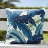 Set of TWO Tommy Bahama Tropical Swaying Palms Escape Blue Indoor Outdoor Pillow Cover