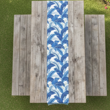 Table Runner Tommy Bahama Indoor Outdoor Swaying Palms Escape Blue Large Banana Leaf