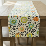 Beautiful Multi Color Modern Floral Pom Pom Confetti Indoor Table Runner