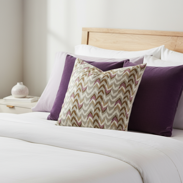 Waverly Chevron Sterling Indoor Pillow cover with zipper