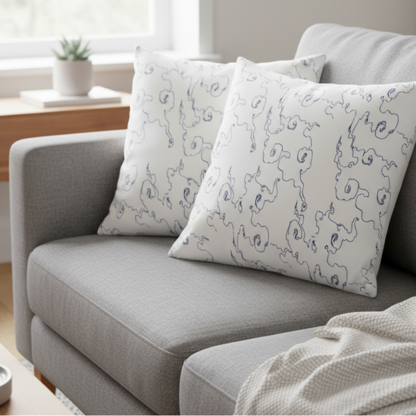 Set of 2 Asa Ekstrom Abstract Clouds Indoor Pillow Cover with zipper