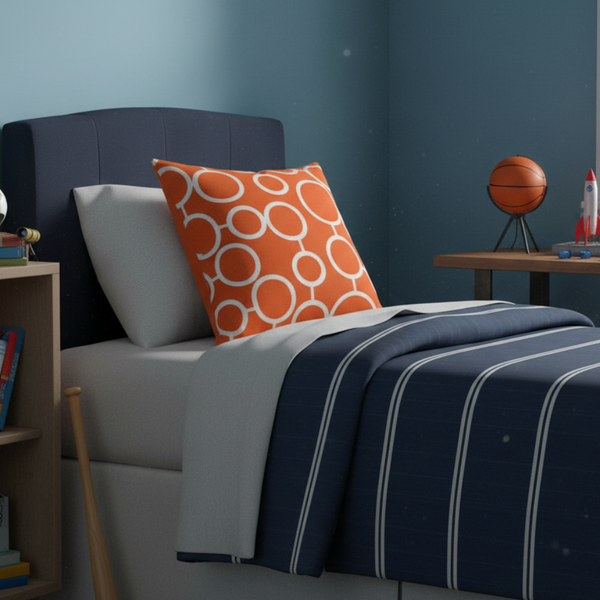 Freehand Tangerine Indoor Cotton Pillow Cover with Zipper