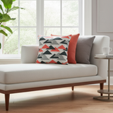 Triangles Premier Prints Jacklyn Salmon Charcoal Indoor Pillow Cover with Zipper