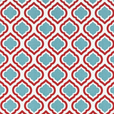 Set of TWO Curtis Print Red and Blue Quatrefoil Indoor Pillow Covers with Zipper