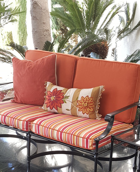 Sunbrella Dolce Mango Outdoor Boxed Cushion Slipcover Patio Replacement Cover