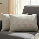 Set of 2 - 16x12 Lumbar Sunbrella Adaptation Apricot Indoor Outdoor Pillow Cover with Zipper