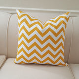 Yellow Chevron Zig Zag Indoor Pillow Cover with Zipper