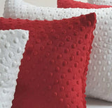 Set of TWO 14x14 FAST SHIP Minky Cuddle Dimple Red Indoor Pillow Covers with zipper