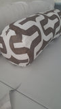 Geometrical Embrace-Drew Italian Brown Indoor Pillow Cover with Zipper