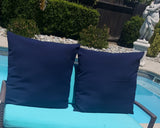 Sunbrella Canvas Navy Indoor Outdoor Pillow Cover with Zipper