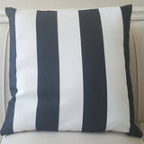 Set of 2 - Lumbar 20x12  Sunbrella Acrylic Canvas Cabana Classic Black White Stripe Pillow Cover