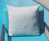 Cross Section Greek Keys Indoor Outdoor Pillow Cover with Zipper
