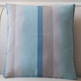 Sunbrella Acrylic Canvas Gateway Mist Stripes Throw Pillow Cover with Zipper