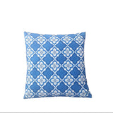 Blue White Quatrefoil Indoor Outdoor Pillow Cover with Zipper