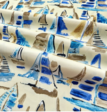 Palavas Natural Sail Art Marine Indoor Outdoor Pillow Cover with Zipper