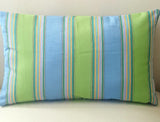 Set of TWO 20x20 Sunbrella Bravada Stripe Limelite Indoor Outdoor Pillow Covers
