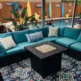 Sunbrella Canvas Aruba Boxed Cushion Slipcover Outdoor Patio Replacement Cover