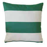 Sunbrella Resort Stripe Emerald Green Indoor Outdoor Cover with zipper
