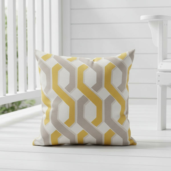 Swavelle Indoor Outdoor Malcolm Gold Rush Pillow Cover with Zipper