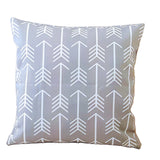 Indoor Outdoor Arrow Grey Pillow Cover with Zipper