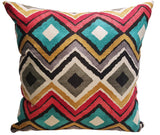 IKAT HGTV Like A Diamond Fog Lattice Denim Pillow Cover with Zipper