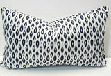 Nate Berkus Ikat Indre Lynwood Navy Indoor Pillow Cover with zipper