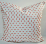 Set of TWO- 16x16 Indoor Pillow Covers Coral Dots Chelsea with zipper
