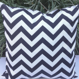 Indoor Outdoor Chevron Zig Zag Black White Pillow Cover with Zipper