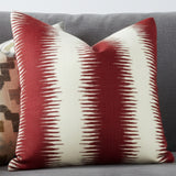IKAT Jiri Stripe Natchez Red Indoor Pillow Cover with Zipper