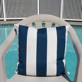 Indoor Outdoor 3" Vertical Stripe Navy White Pillow Cover with Zipper