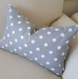 IKAT Indoor Outdoor Grey Ikat Dots Pillow Cover with Zipper