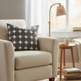 Robert Allen Dotscape Charcoal Dots Lumbar 20x12 Pillow Cover with Zipper