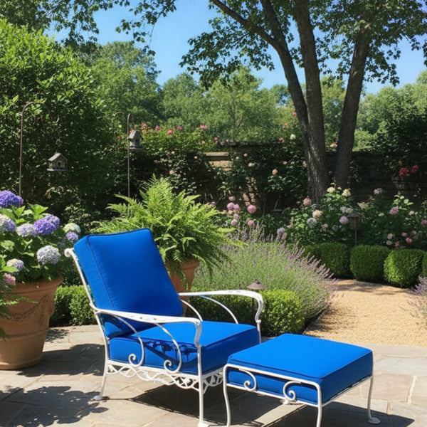 Sunbrella Canvas Pacific Blue Boxed Cushion Slipcover Outdoor Patio Replacement Cover