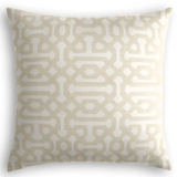 Sunbrella Fretwork Trellis Flax Indoor Outdoor Pillow Cover with Zipper