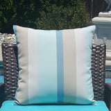 Sunbrella Acrylic Canvas Gateway Mist Stripes Throw Pillow Cover with Zipper